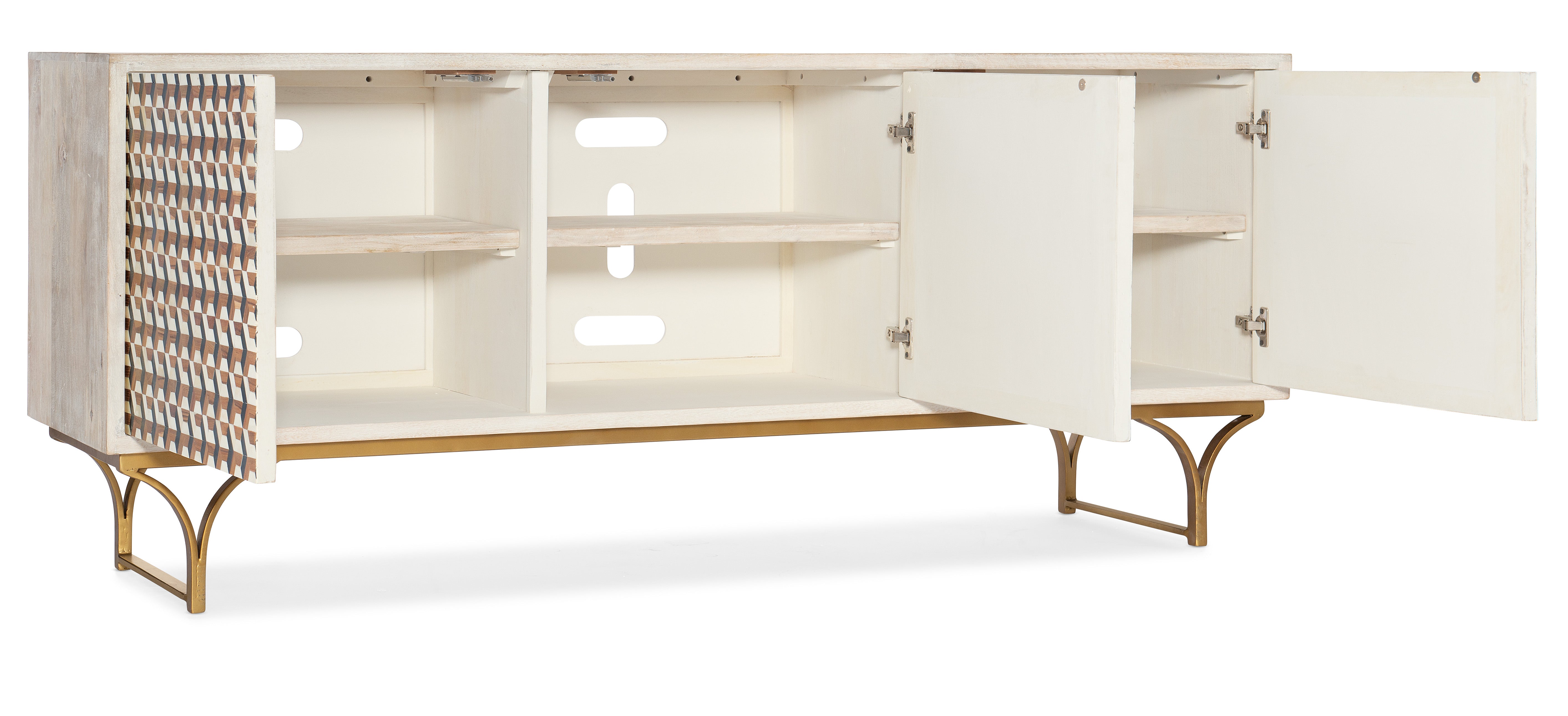 Hooker Furniture Commerce & Market Jaiden Three Door Credenza in Light Brown