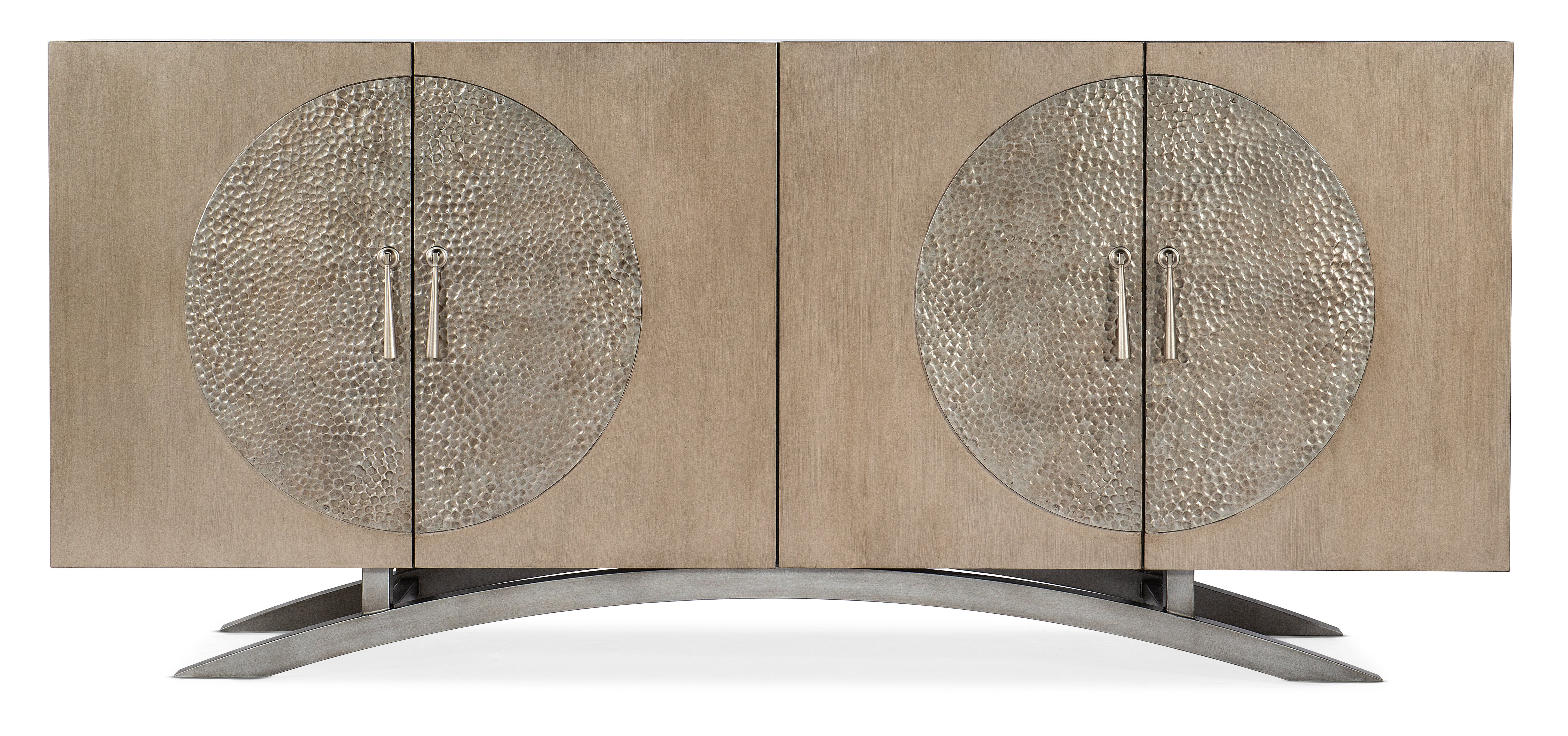 Hooker Furniture Melange Nolita Four Door Entertainment Console in Champagne