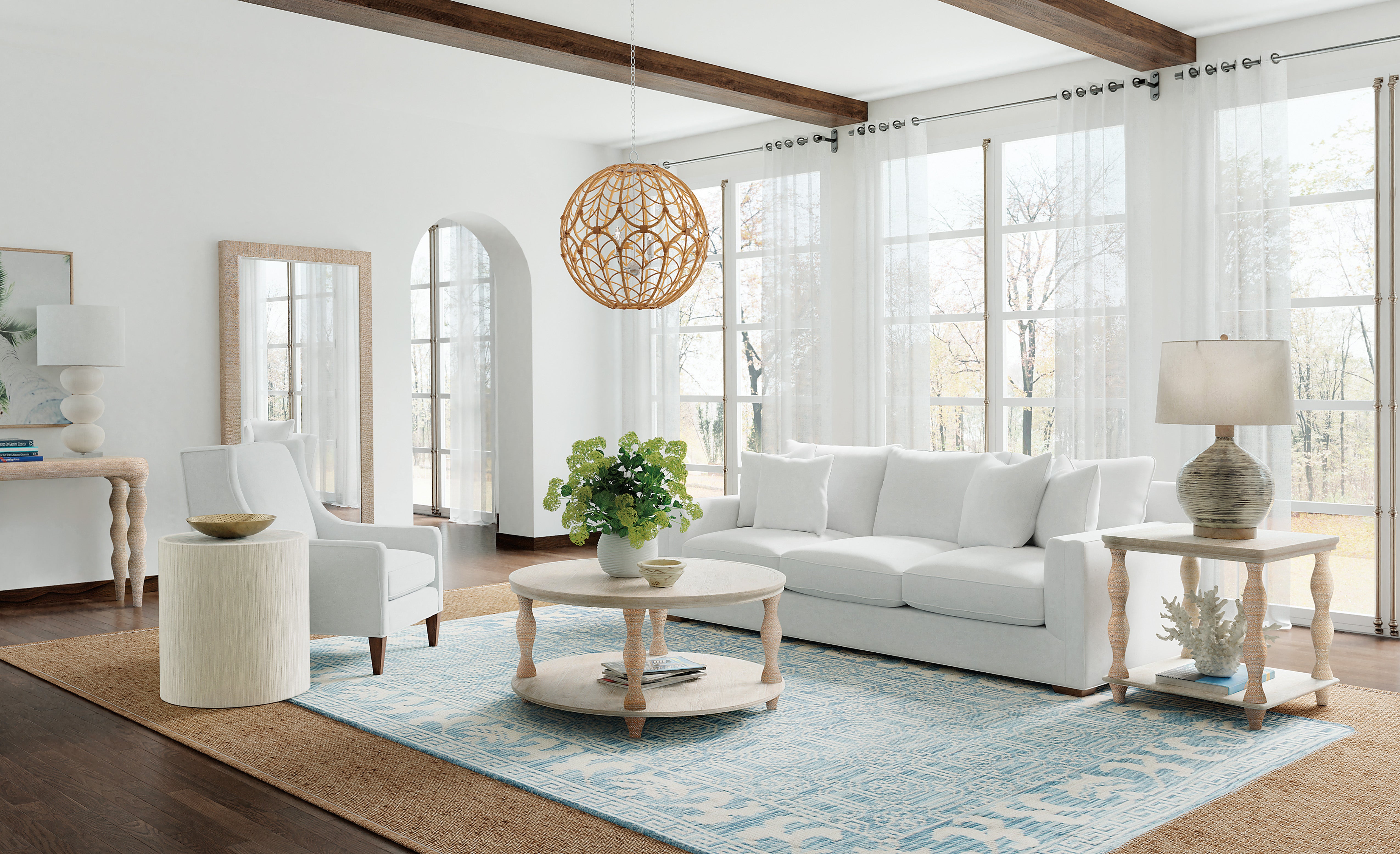 Hooker Furniture Serenity Bahari Round Cocktail Table in Light Wood