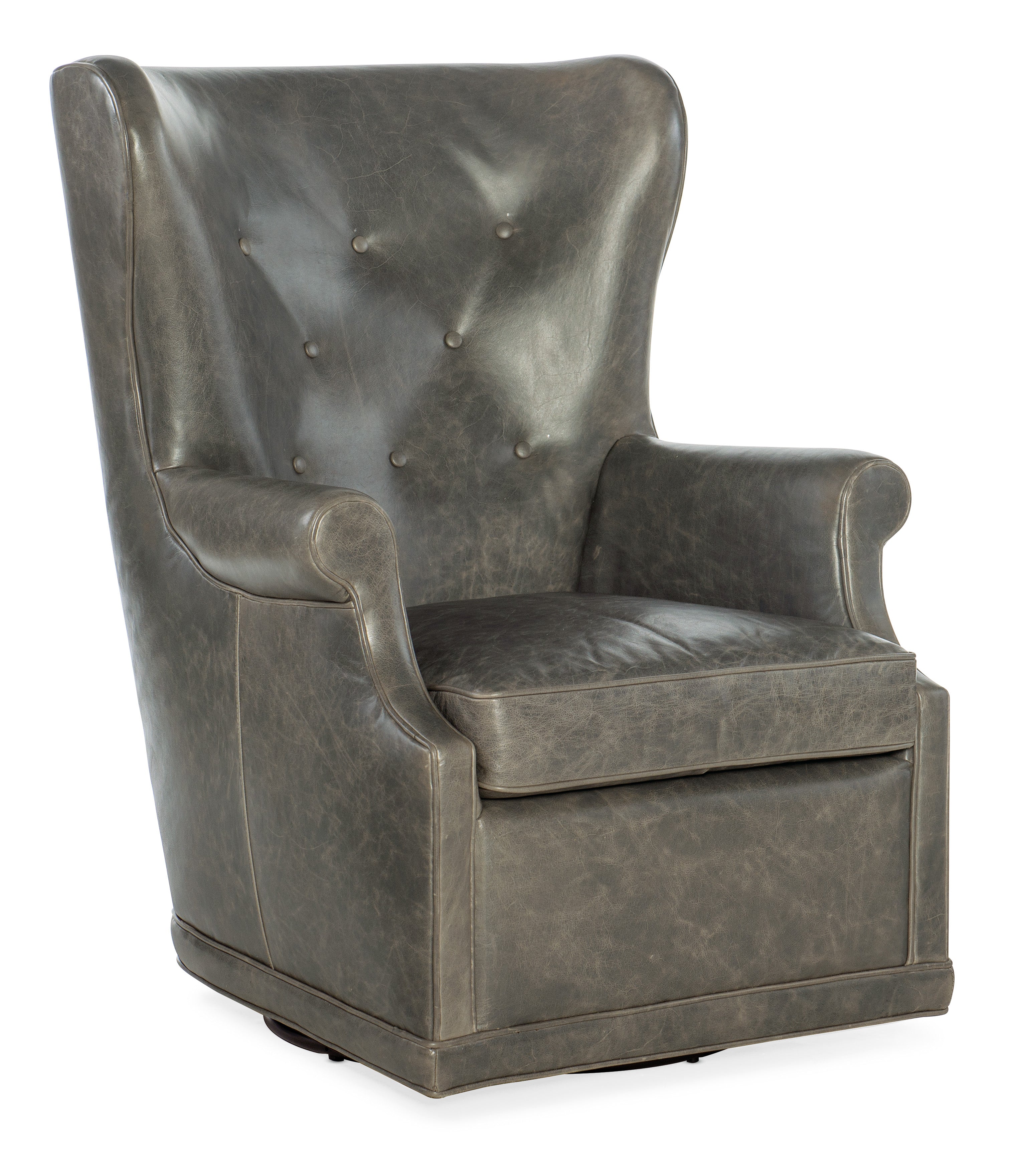 Hooker Furniture Mai Wing Swivel Club Chair in Gray