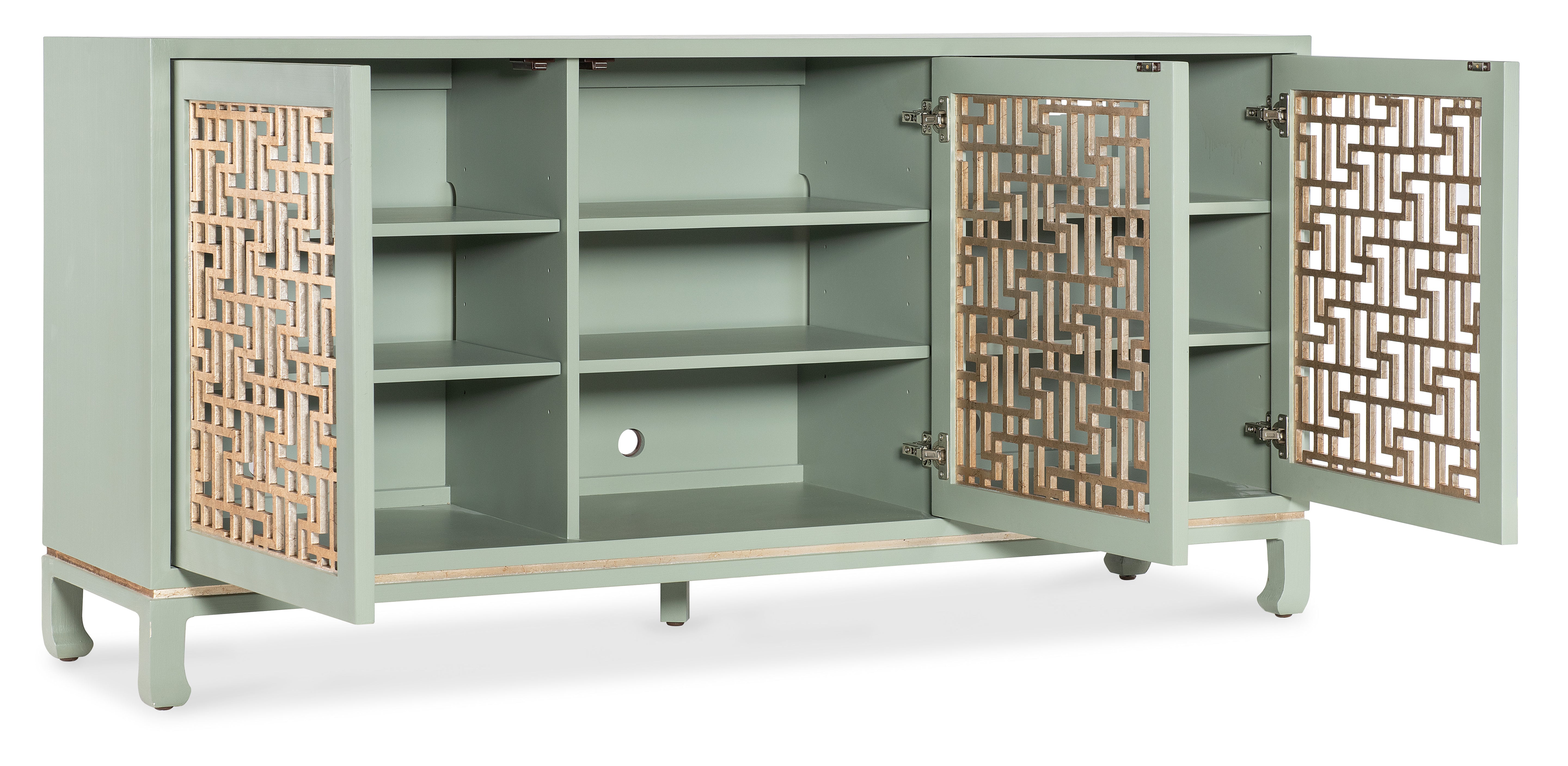 Hooker Furniture Commerce & Market Trellis Entertainment Credenza in Greens