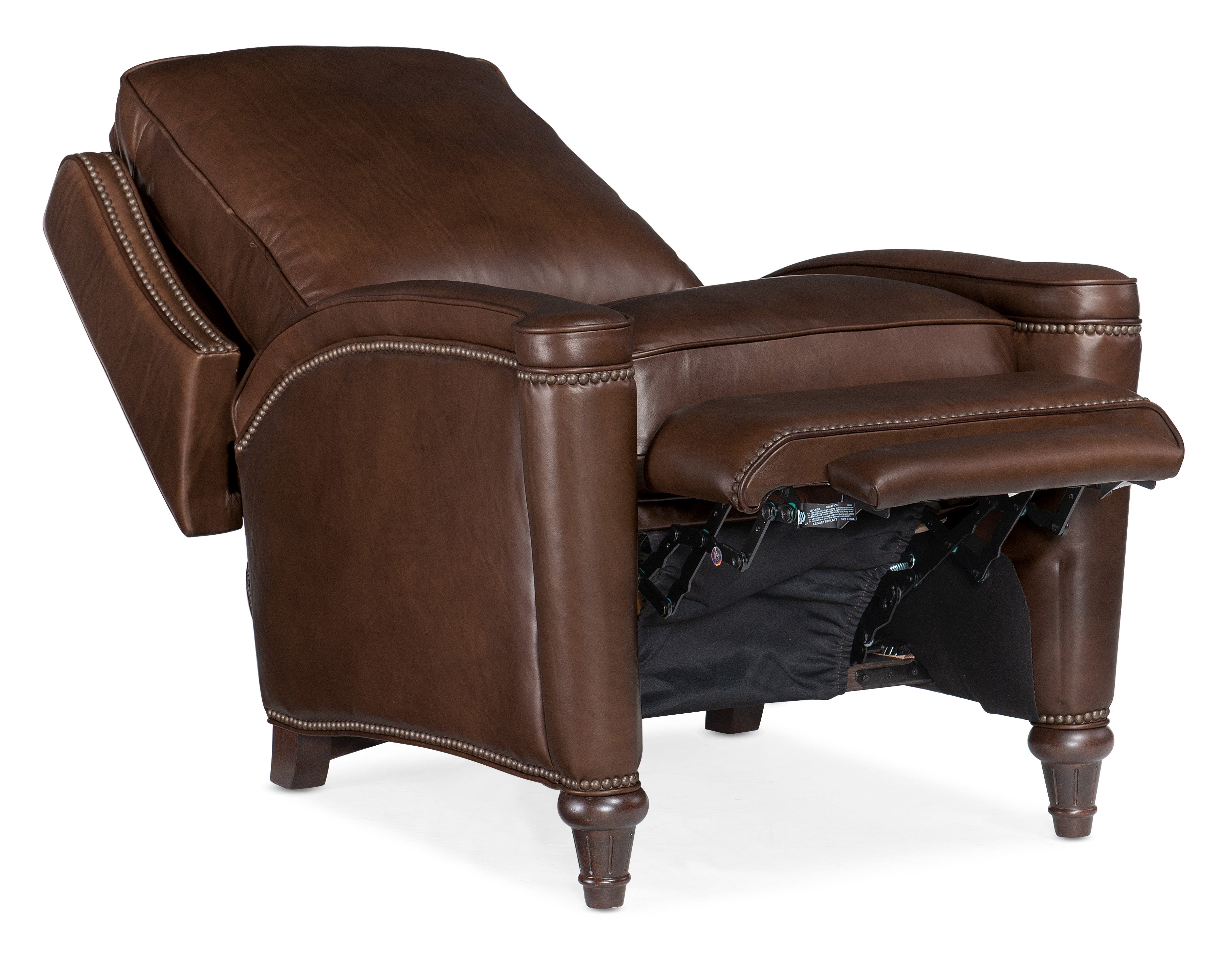 Hooker Furniture Rylea Manual Push Back Recliner in Dark Brown