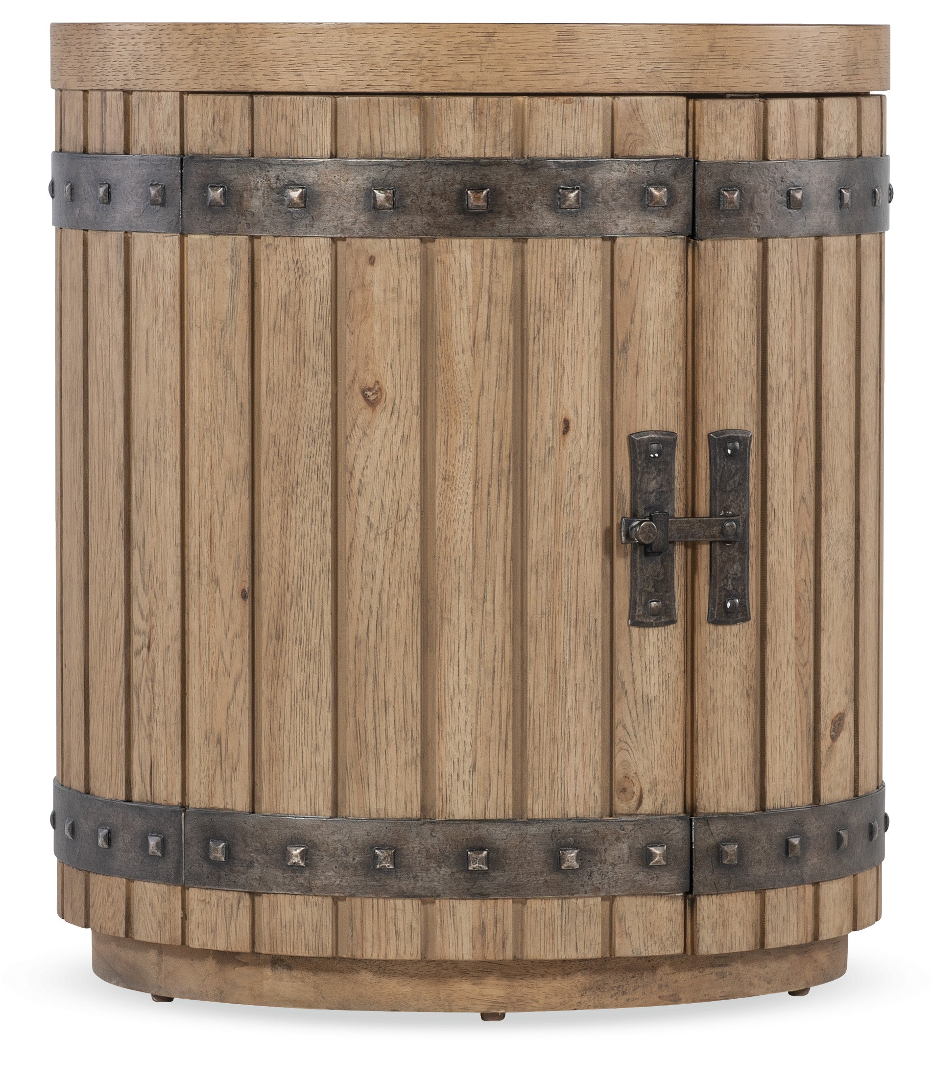 Hooker Furniture Vineyard Row Wine Barrel End Table in Light Wood