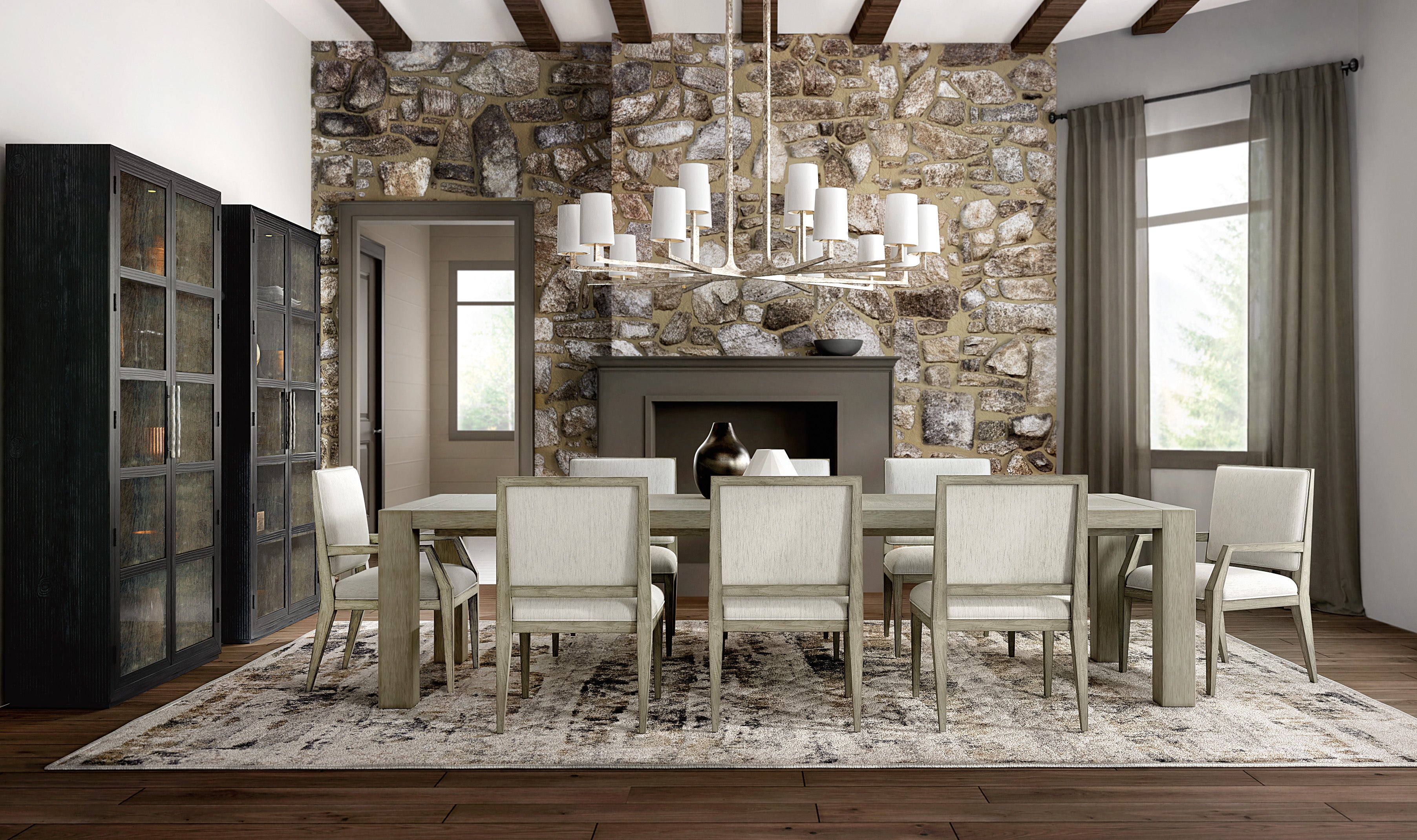 Hooker Furniture Linville Falls North Fork Rectangle Dining Table with 1-24 in Leaf