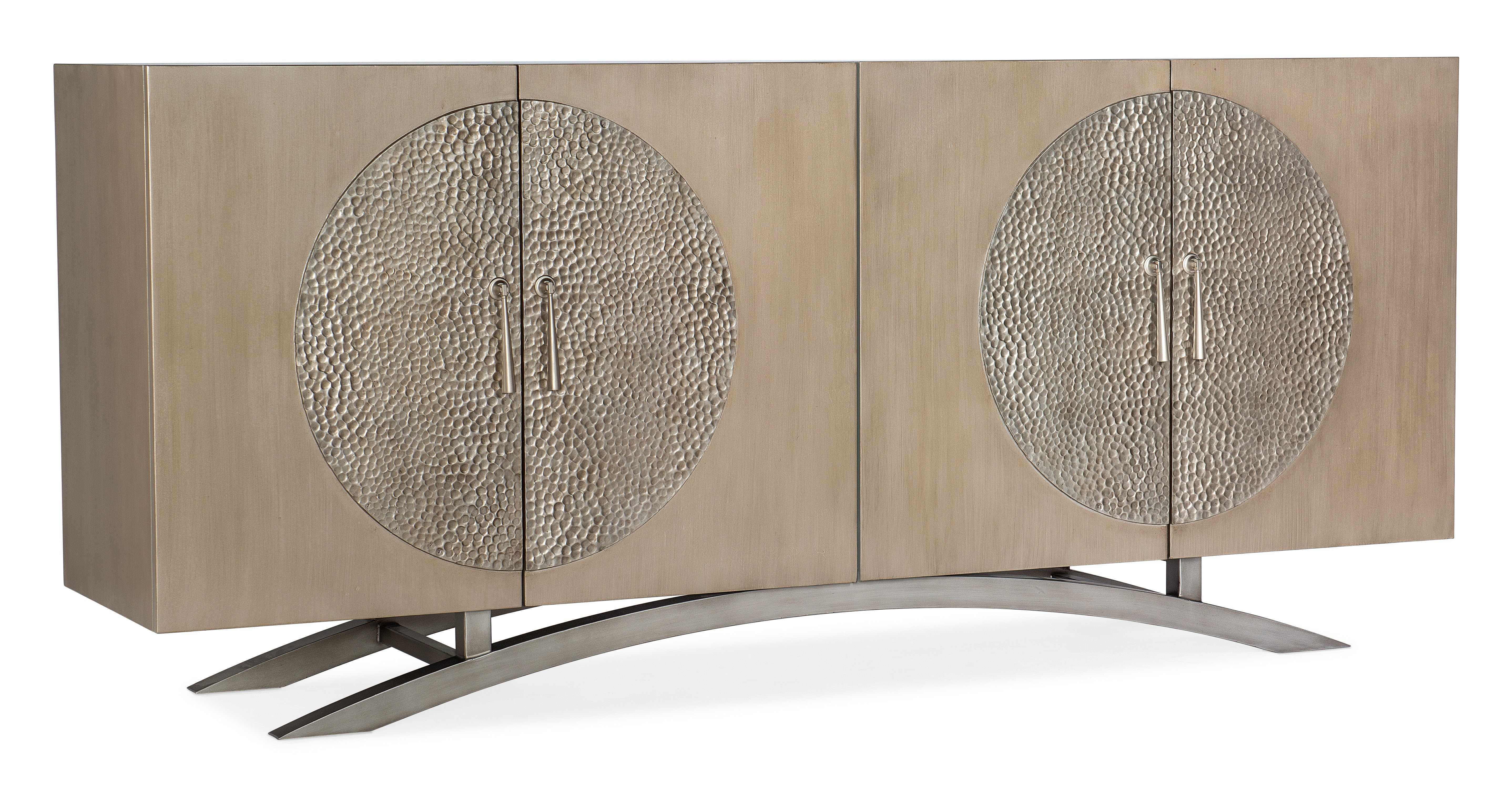 Hooker Furniture Melange Nolita Four Door Entertainment Console in Champagne