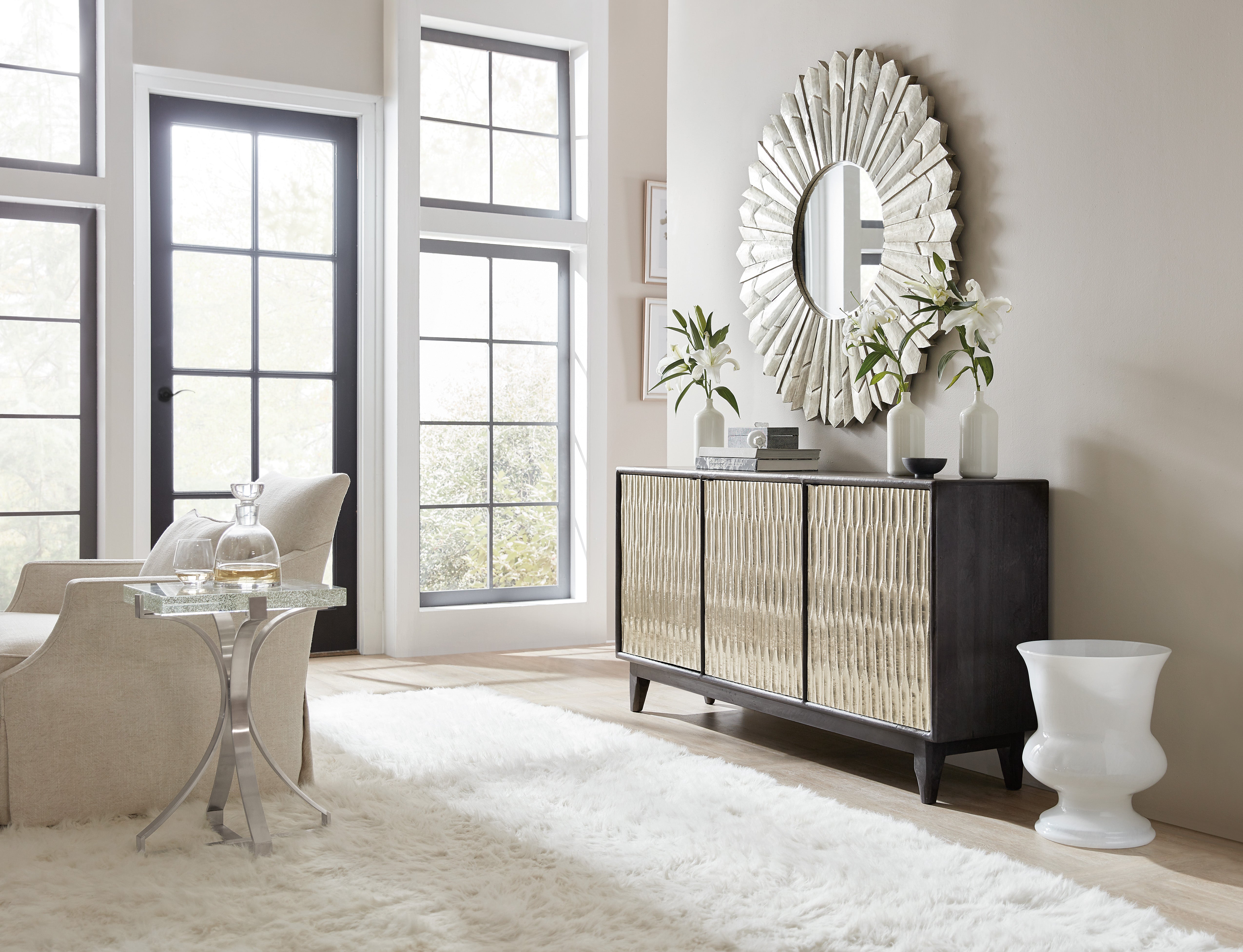 Hooker Furniture Shimmer Three-Door Credenza in Silvers