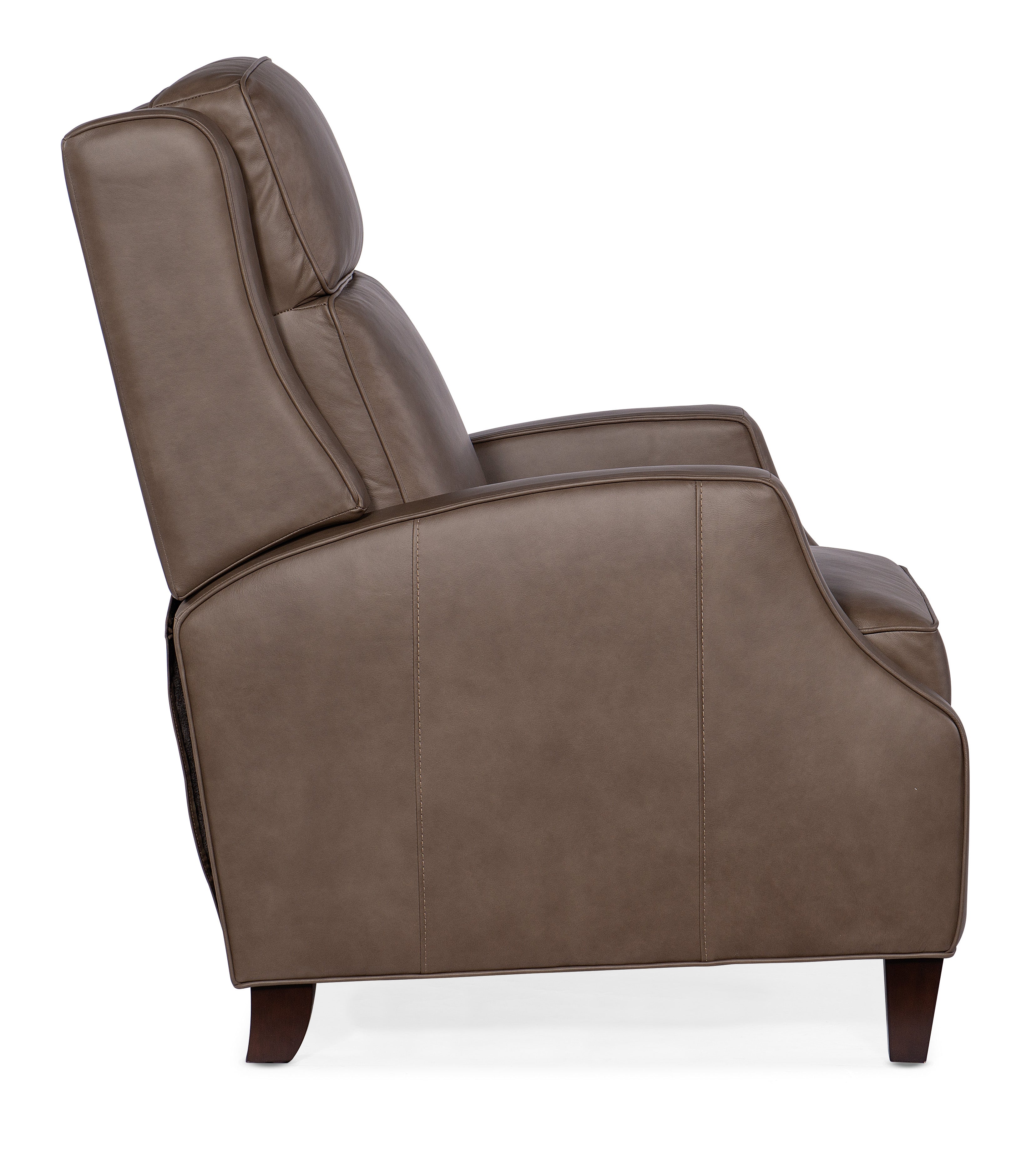 Hooker Furniture Tricia Manual Push Back Recliner in Medium Brown