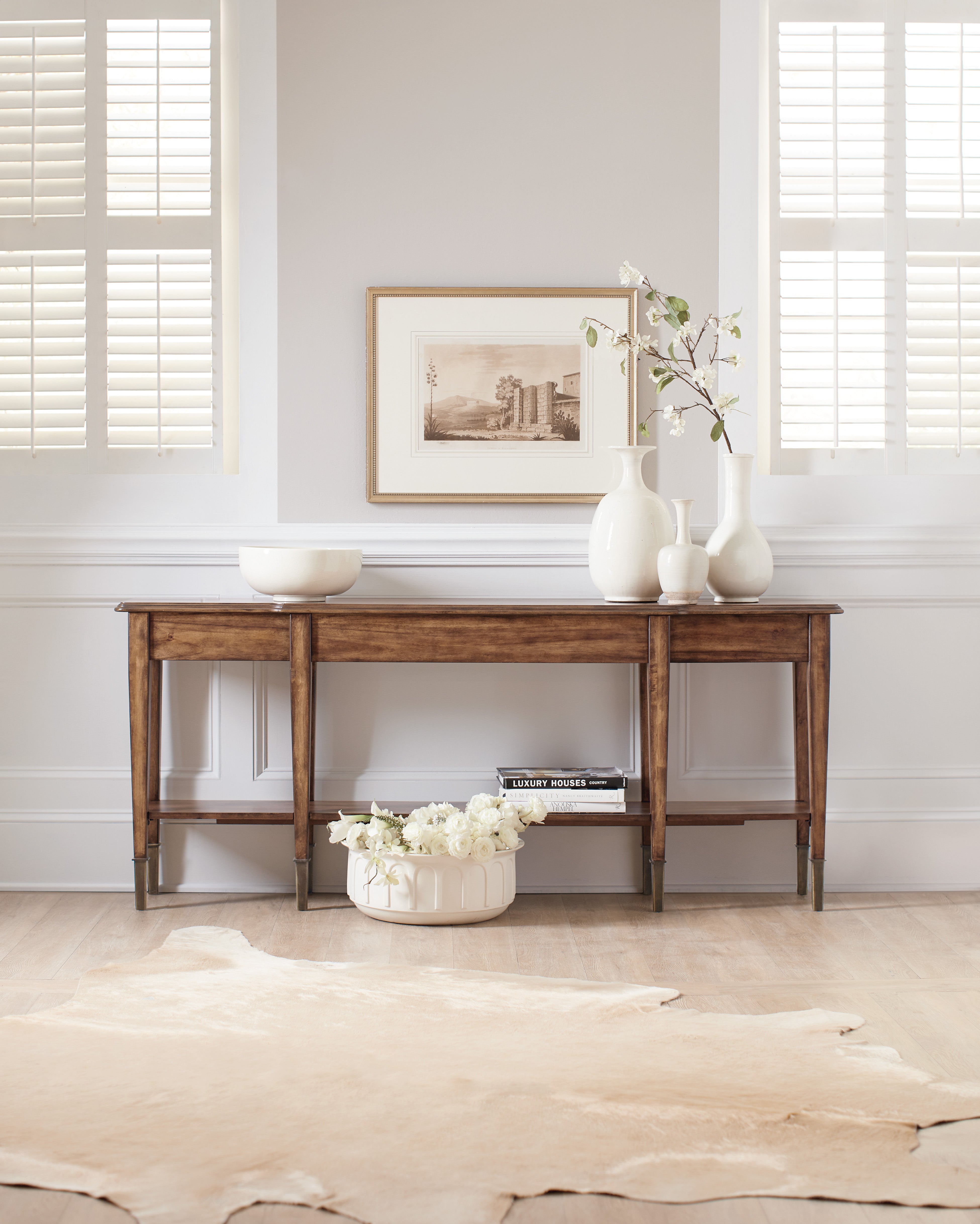 Hooker Furniture Skinny Console Table in Medium Brown