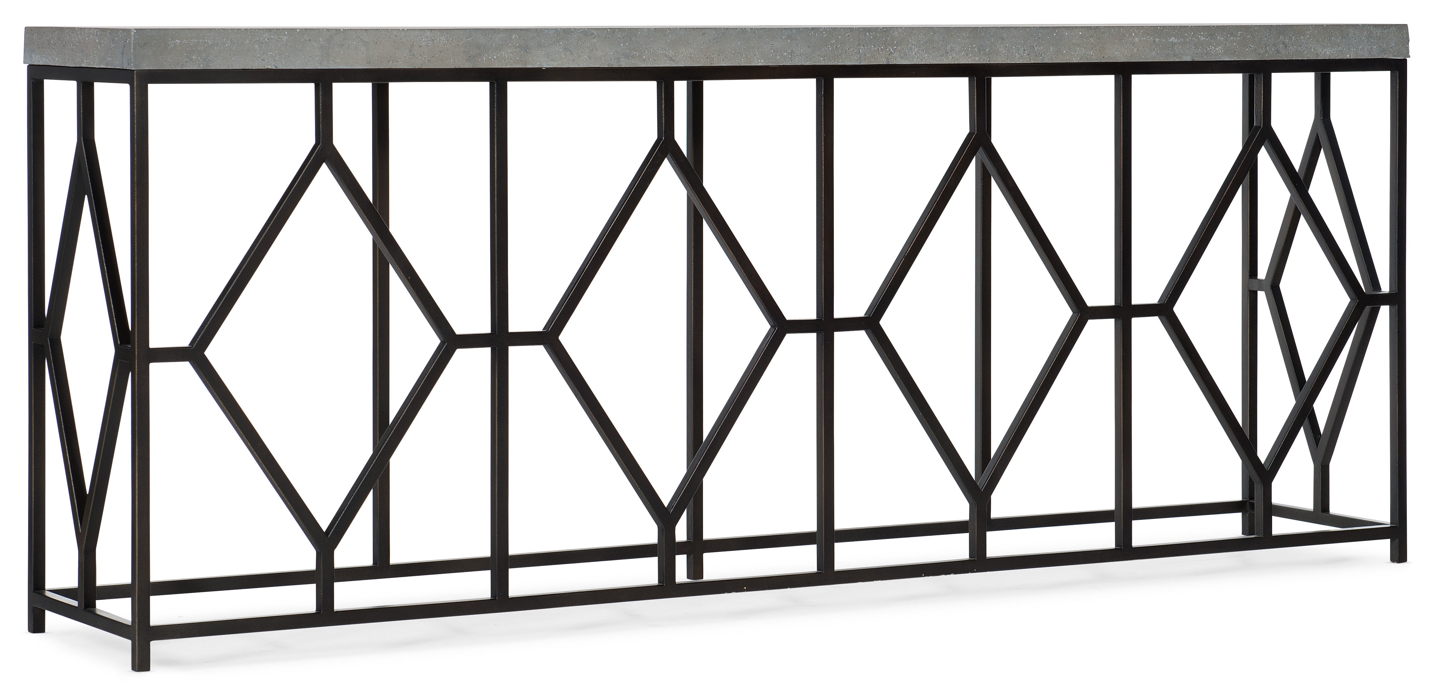 Hooker Furniture Ciao Bella Metal and Faux Concrete Console Table in Gray