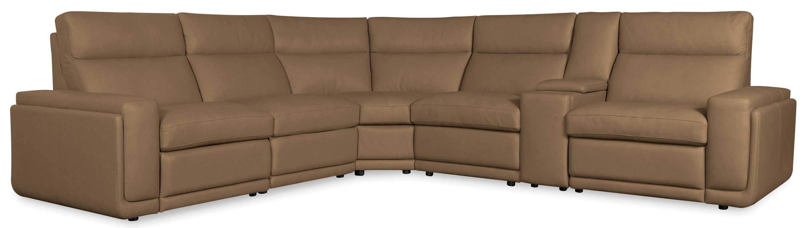 Hooker Furniture Simone Six-Piece Power Reclining Sectional in Brown