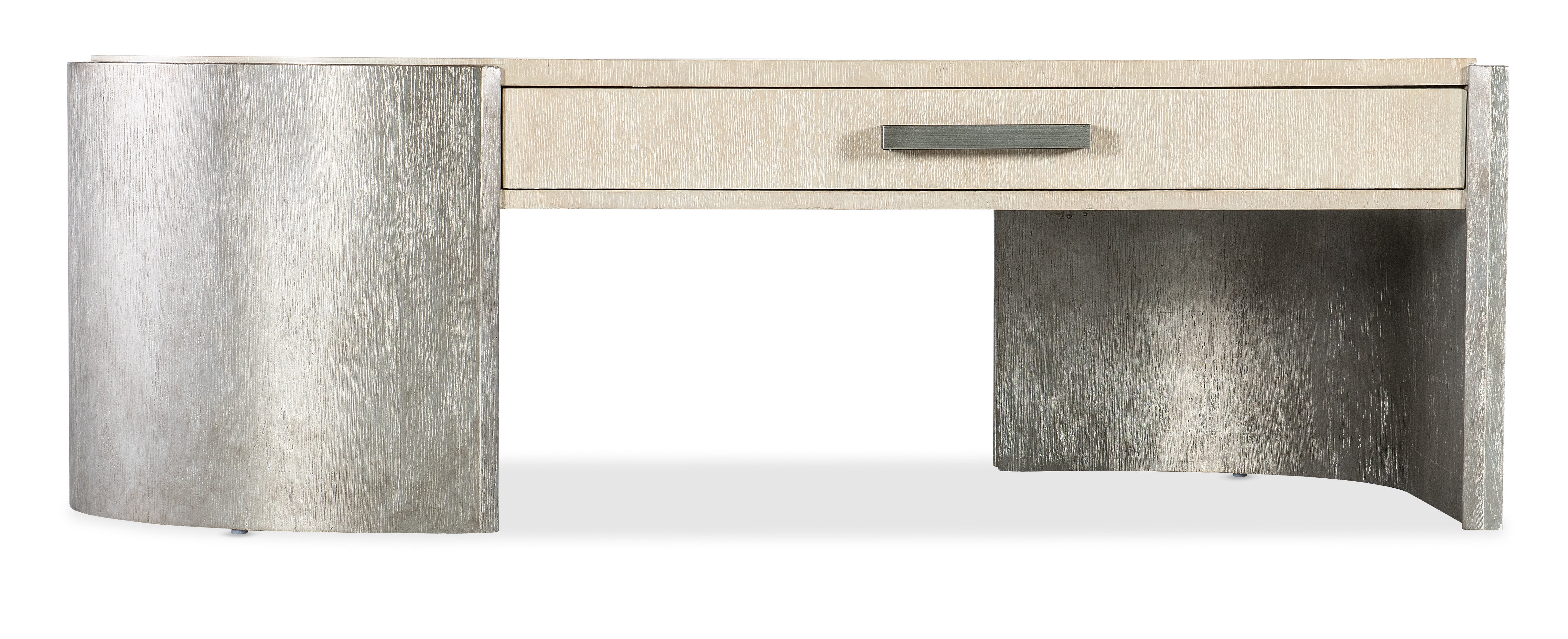 Hooker Furniture Melange Silverfrost Cocktail Table in Light Wood