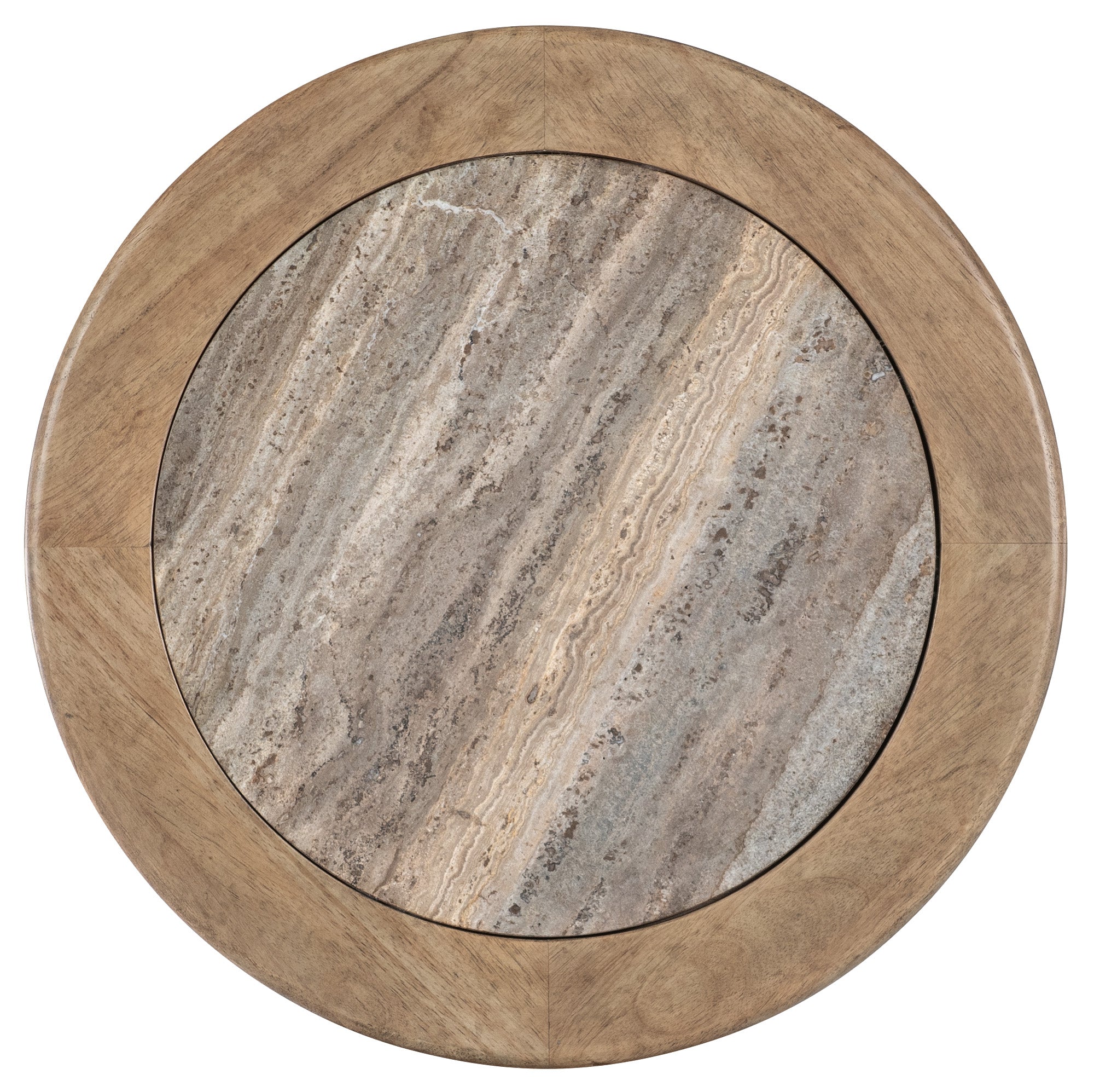 Hooker Furniture Vineyard Row Round Pedestal End Table in Light Wood