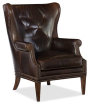 Hooker Furniture Maya Wing Club Chair in Dark Brown