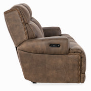 Hooker Furniture Wheeler Sofa with Power Recline & Power Headrest in Brown