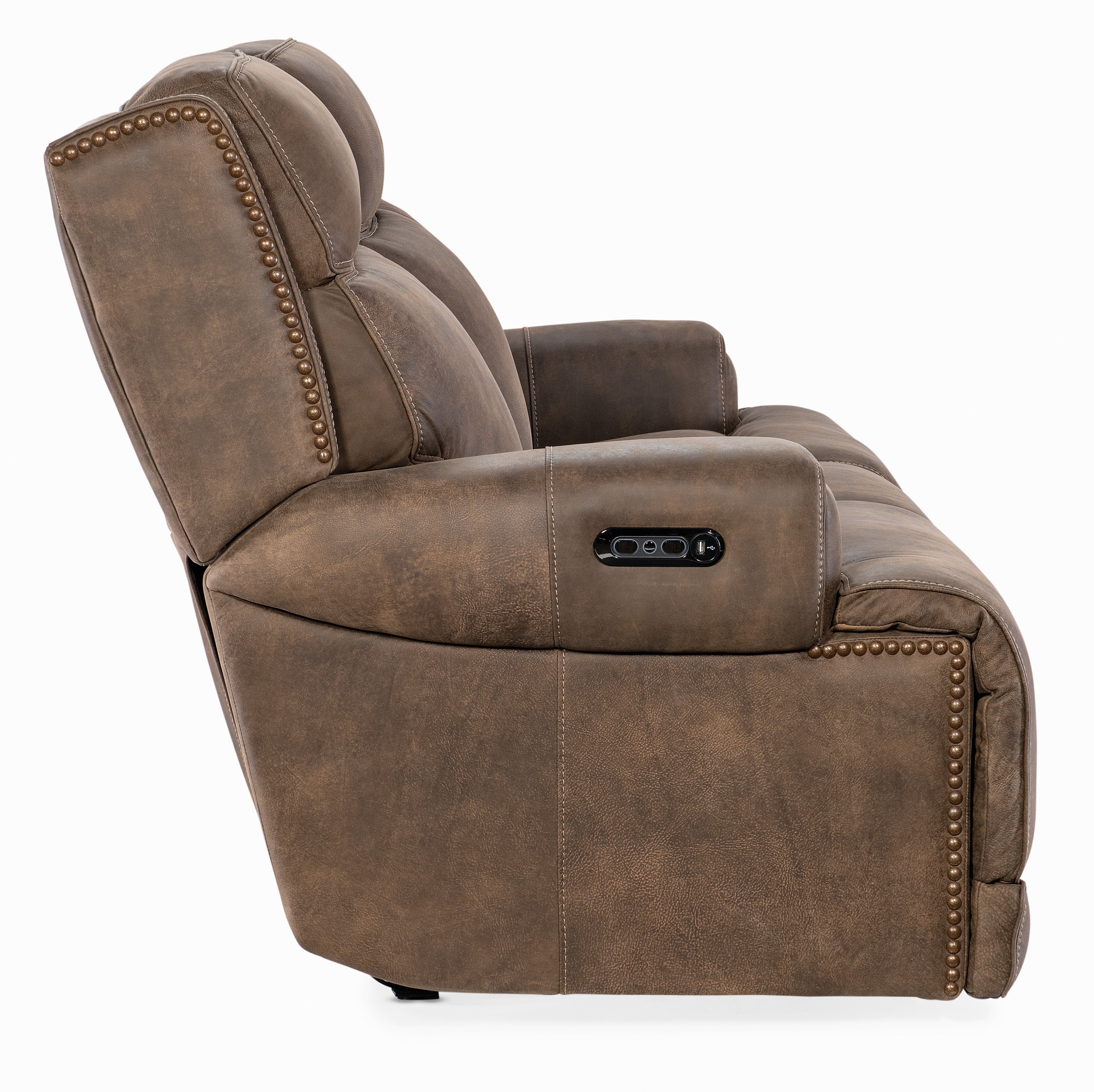 Hooker Furniture Wheeler Sofa with Power Recline & Power Headrest in Brown