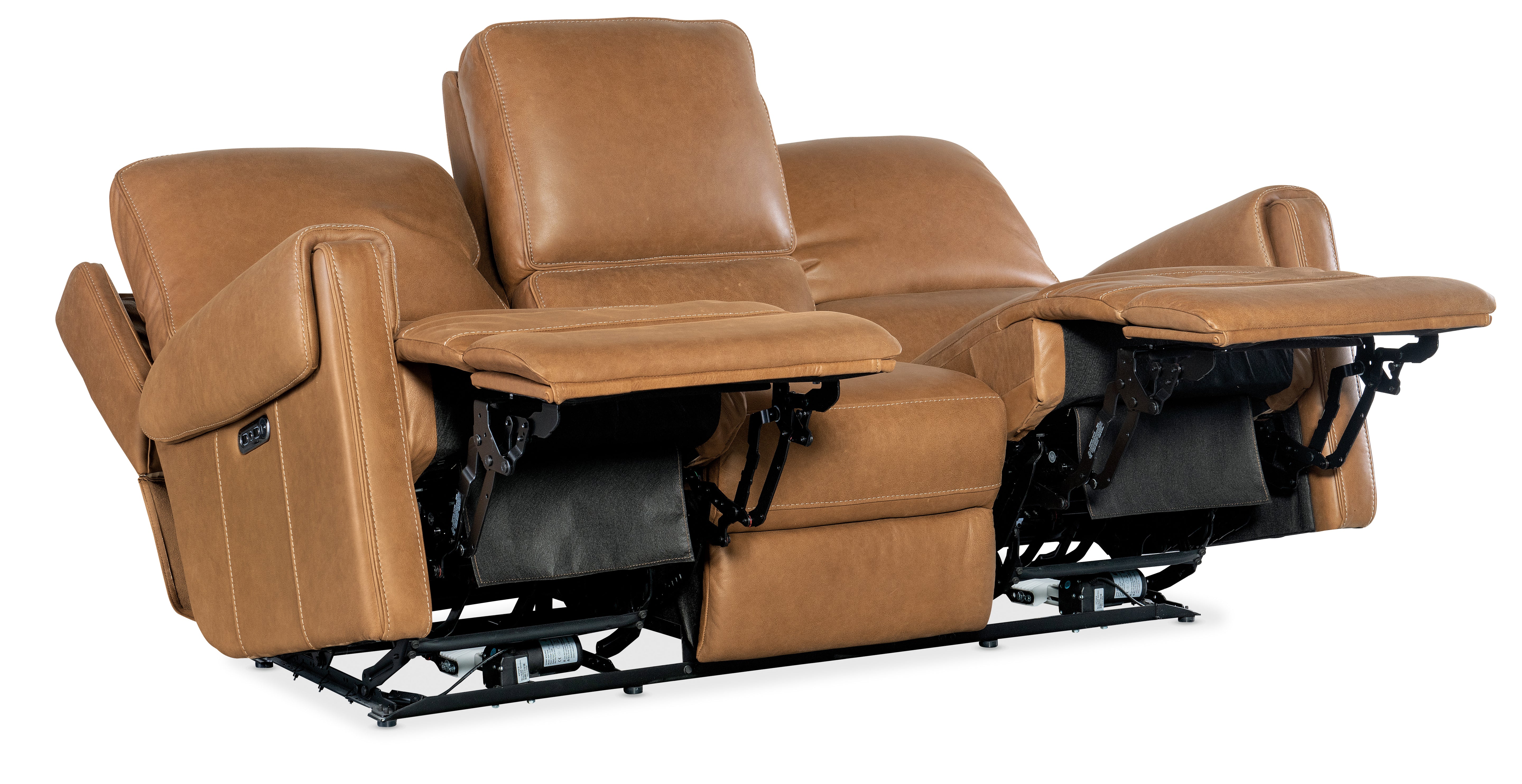 Hooker Furniture Somers Sofa with Power Recline & Power Headrest in Light Brown