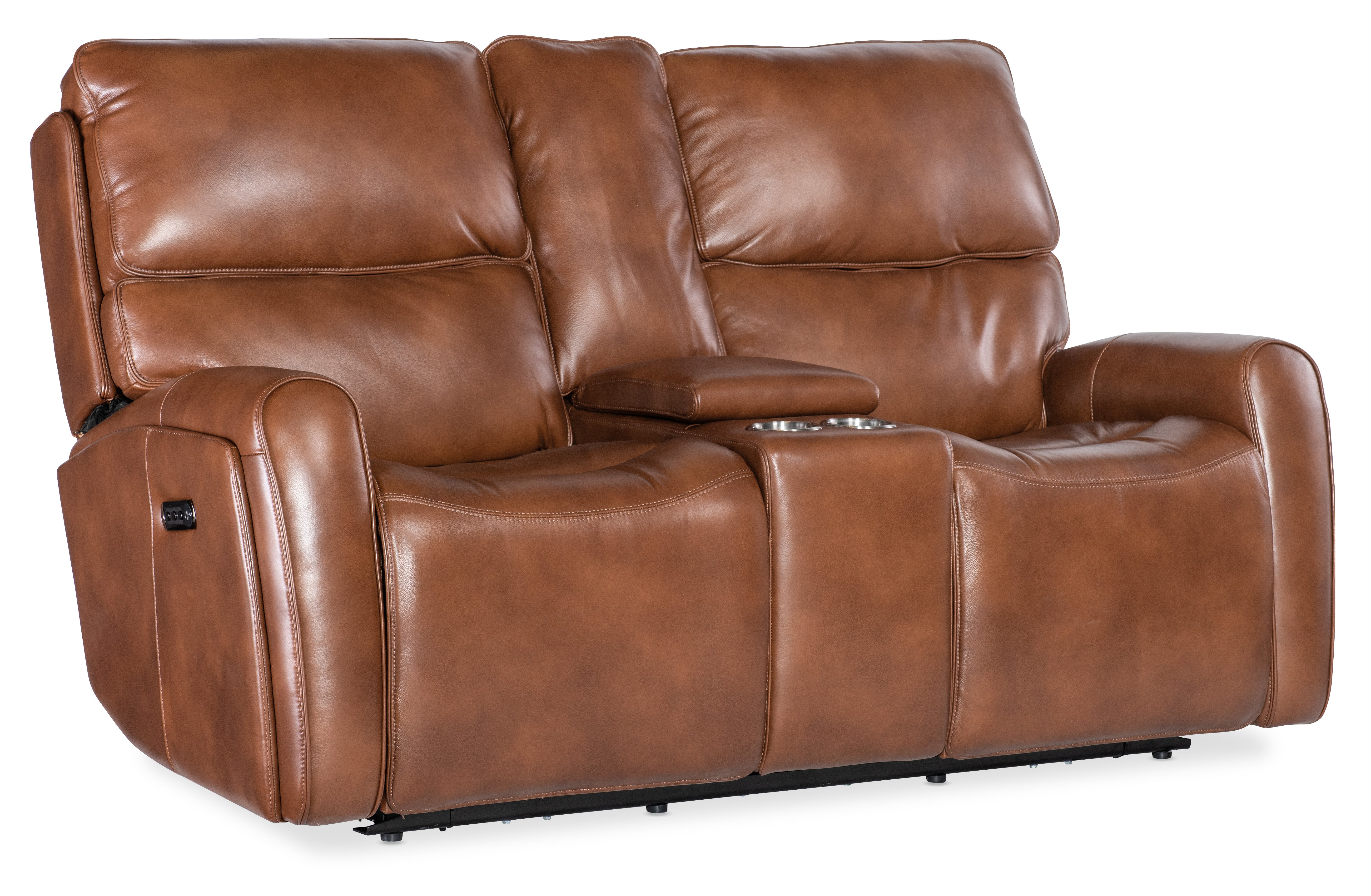 Hooker Furniture Crosby Zero Gravity Power Console Loveseat with Power Headrest and Lumbar in Brown