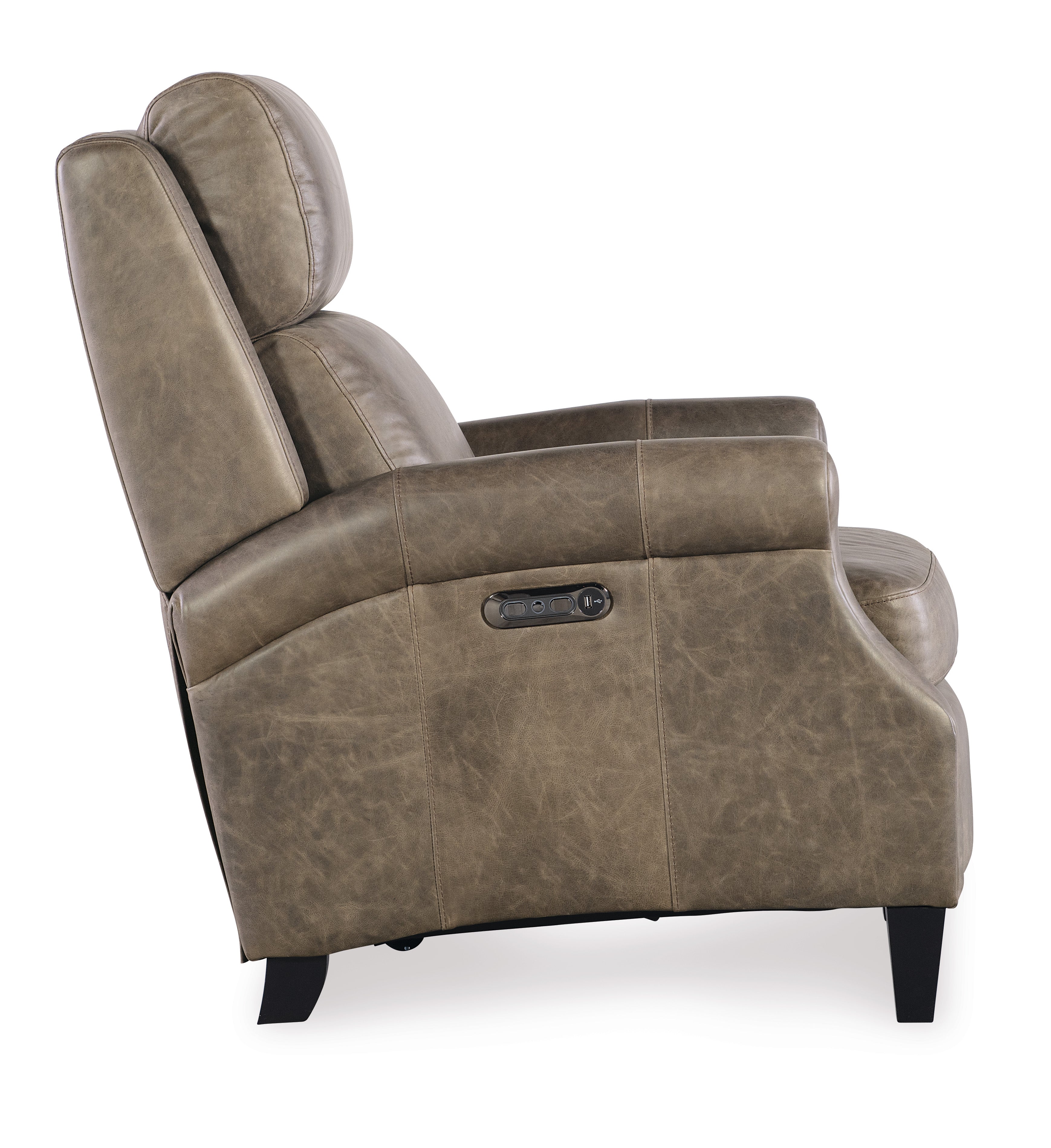 Hooker Furniture Hurley Power Recliner with Power Headrest in Dark Brown