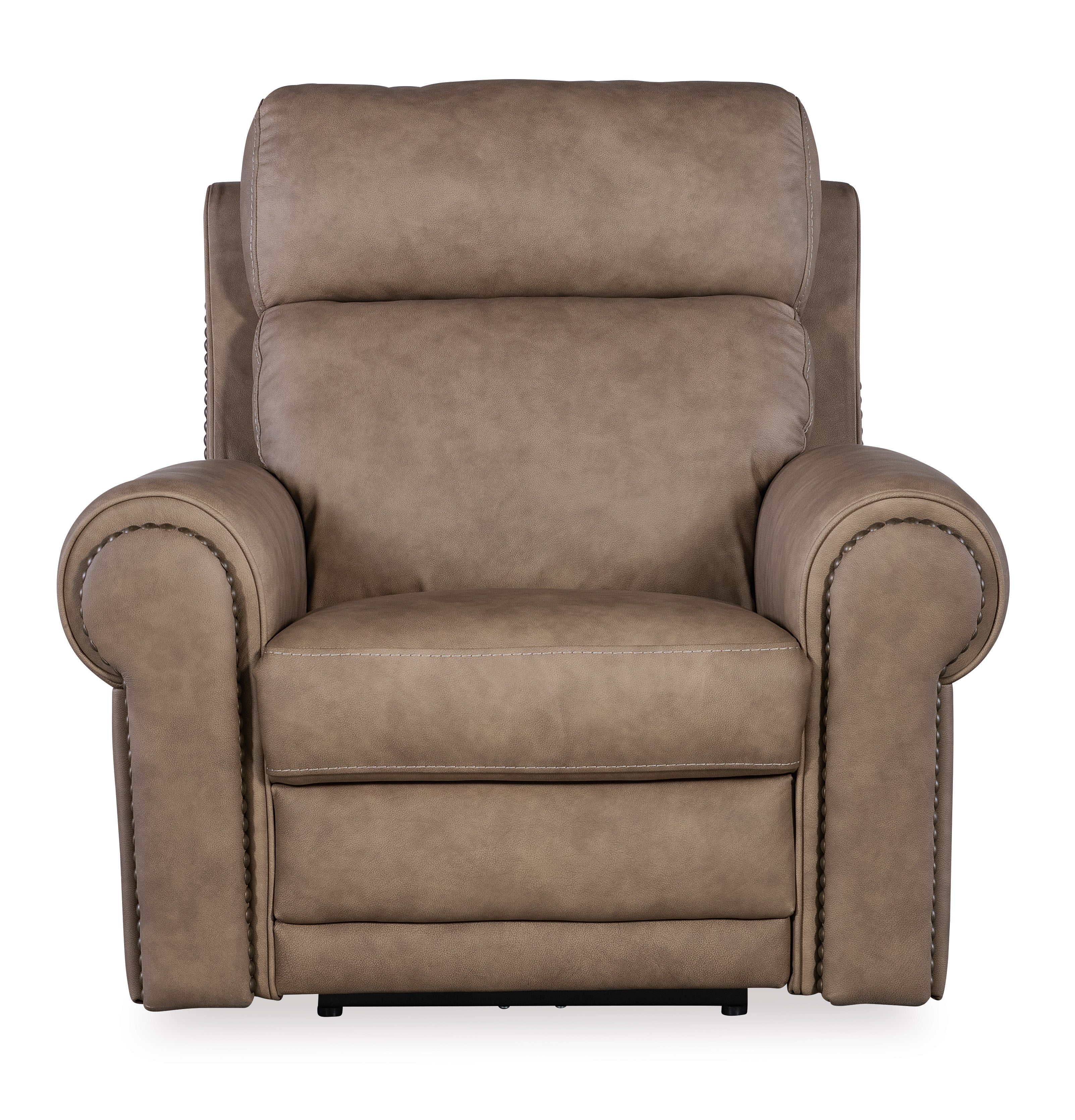 Hooker Furniture Duncan Power Recliner with Power Headrest & Lumbar in Light Brown
