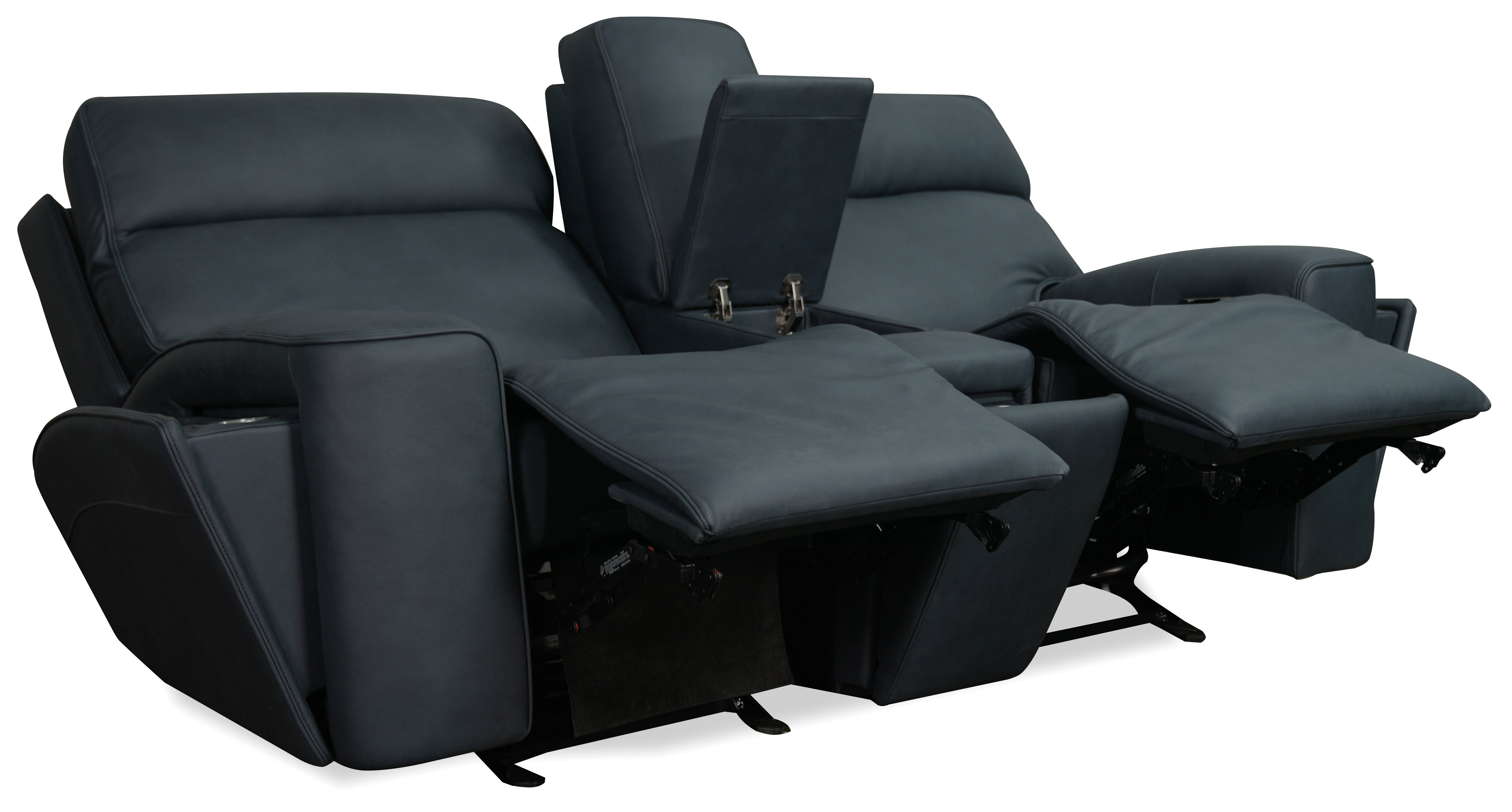 Hooker Furniture Riverton Power Gliding Console Loveseat with Power Headrest and Lumbar in Blue