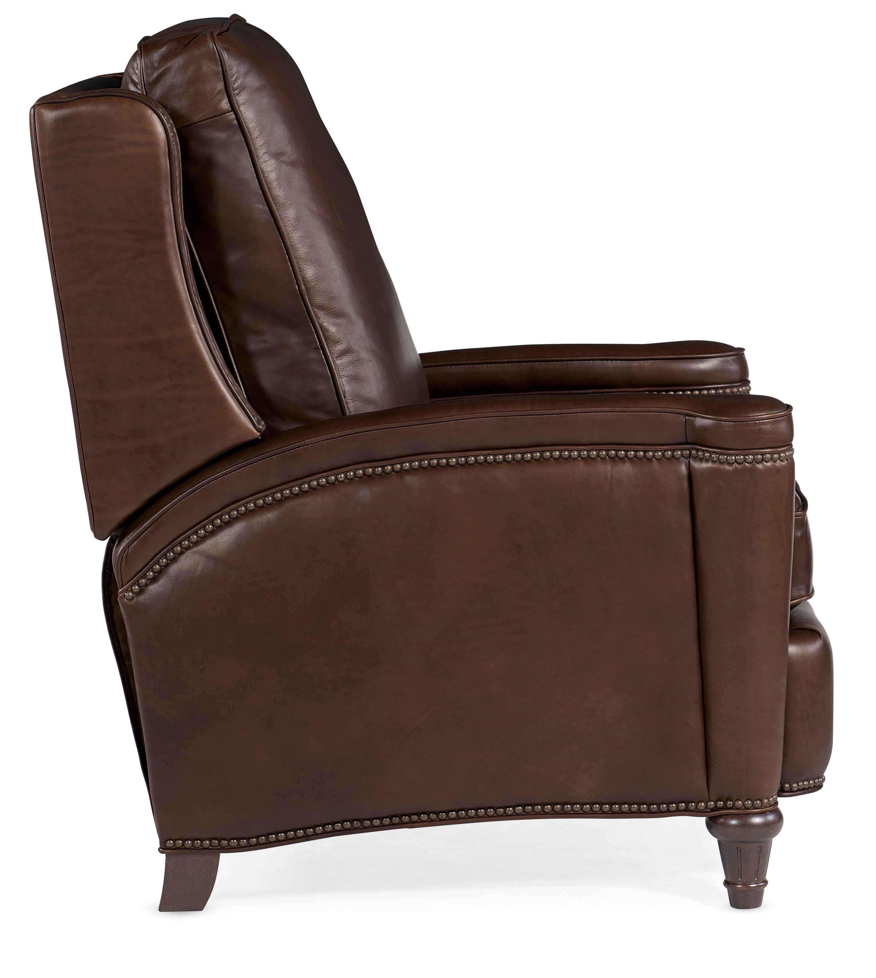 Hooker Furniture Rylea Manual Push Back Recliner in Dark Brown