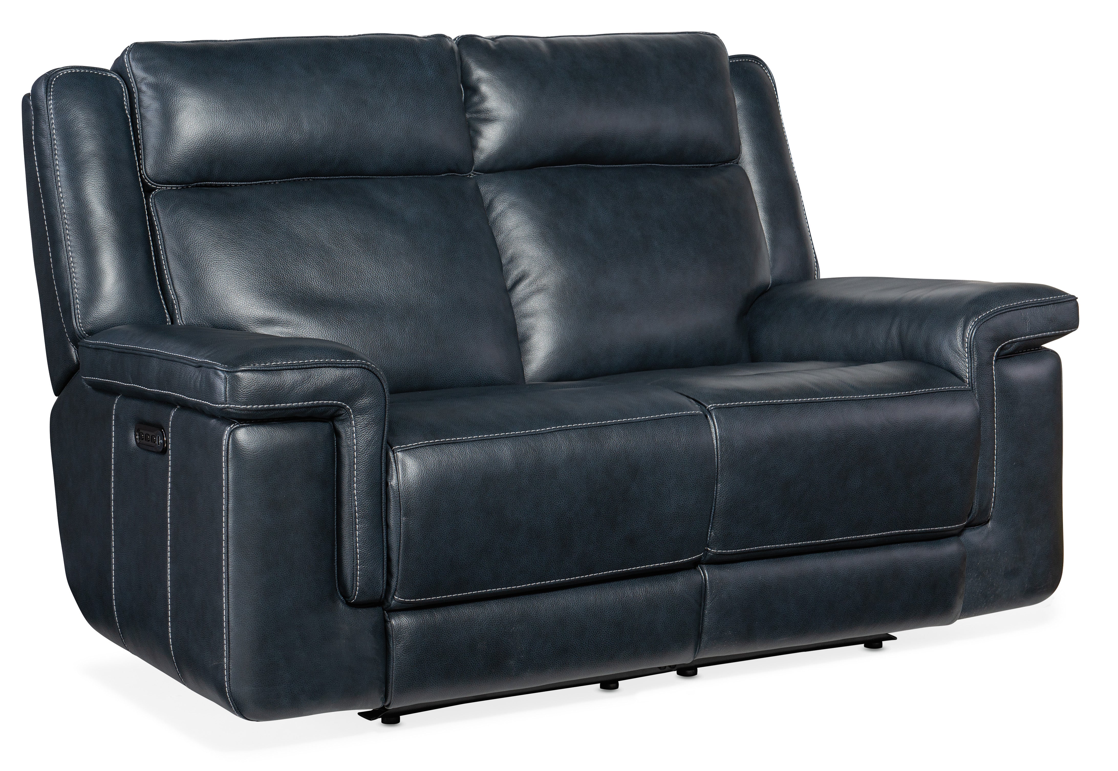 Hooker Furniture Montel Lay Flat Power Loveseat with Power Headrest & Lumbar in Medium Blue