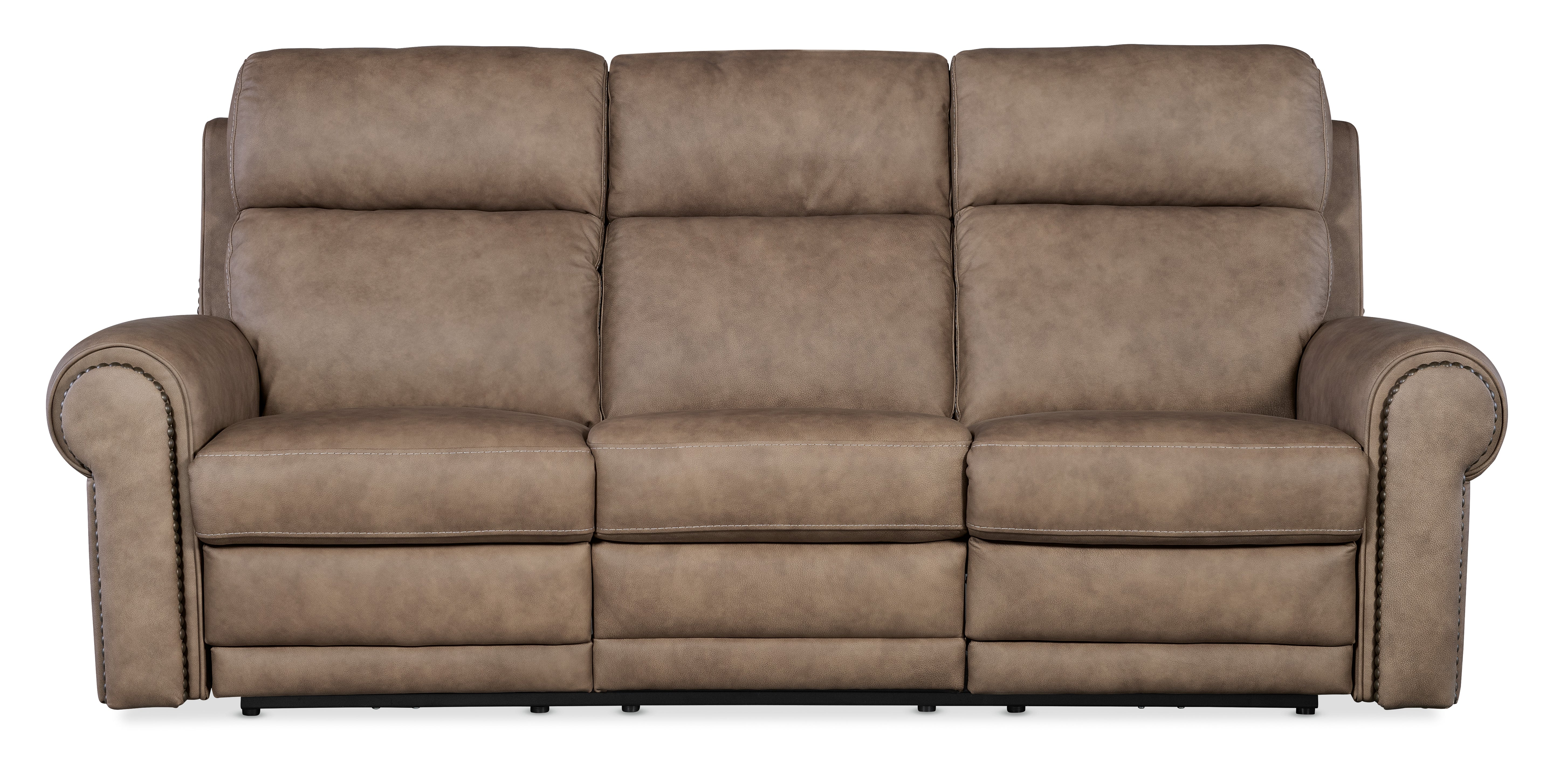Hooker Furniture Duncan Power Sofa with Power Headrest & Lumbar in Light Brown